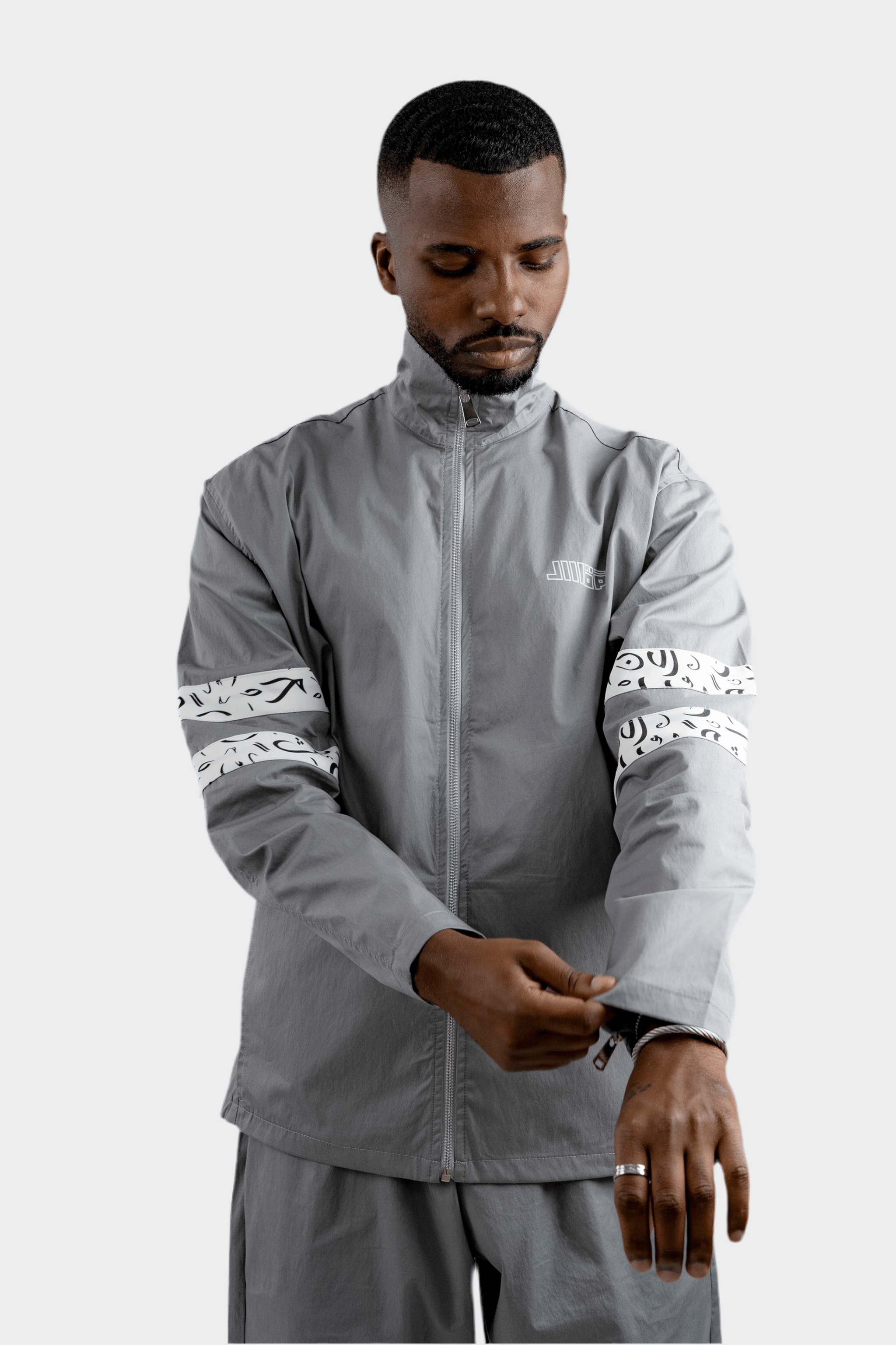 Arabic Tashkeel Tracksuit Jacket - Grey – MQAAAR