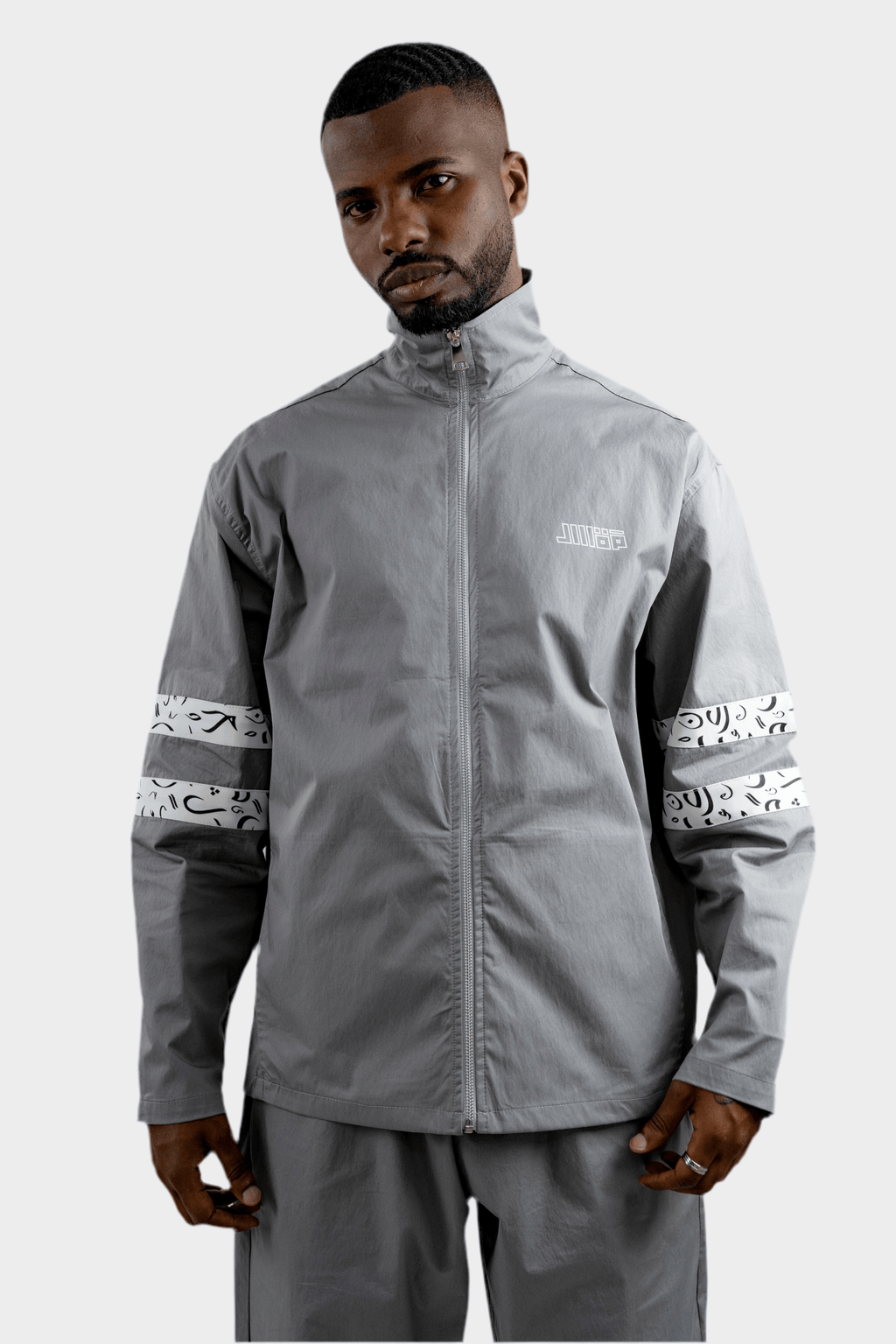 Arabic Tashkeel Tracksuit Jacket - Grey