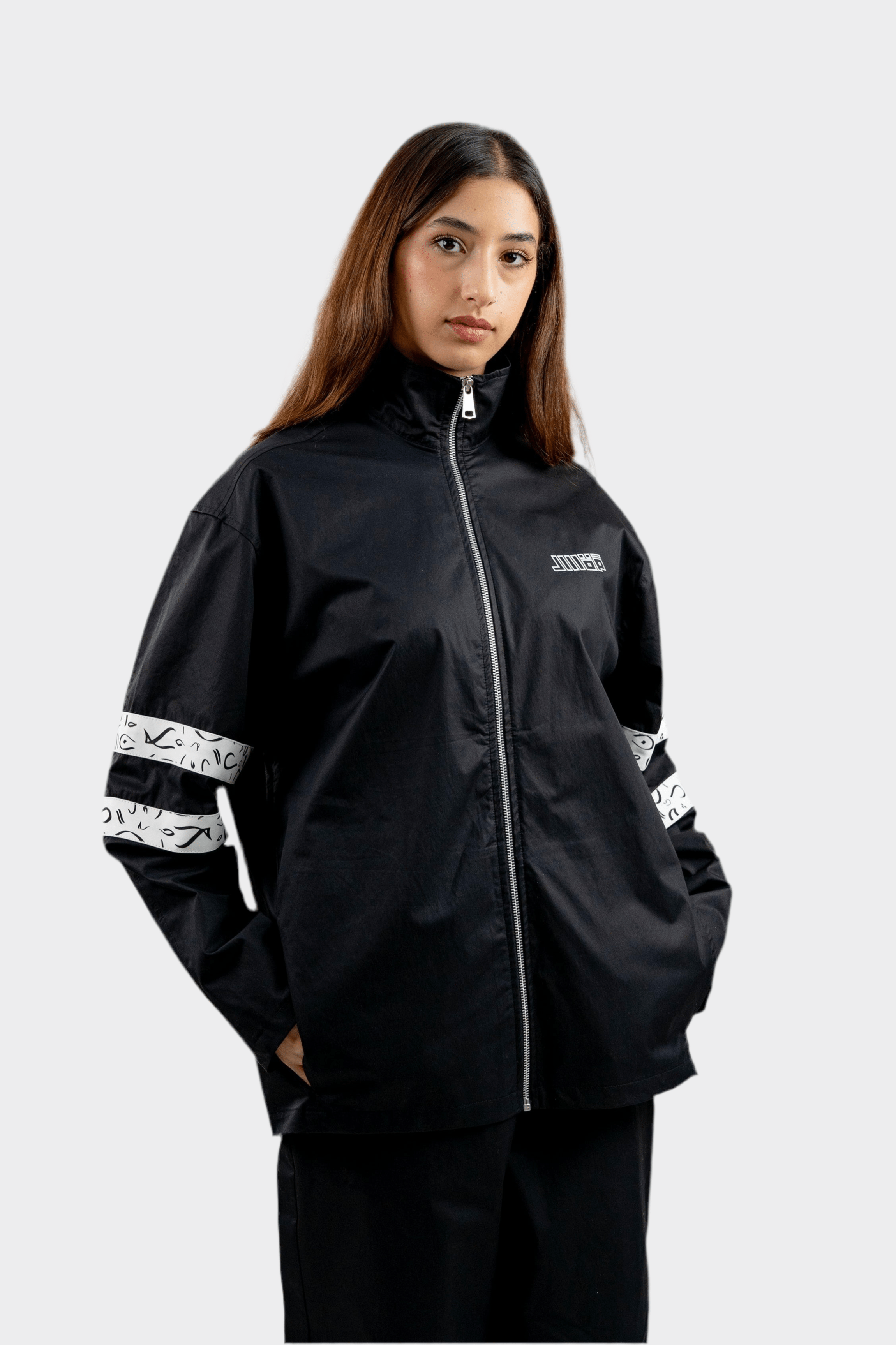 Arabic Tashkeel Tracksuit Jacket - Black