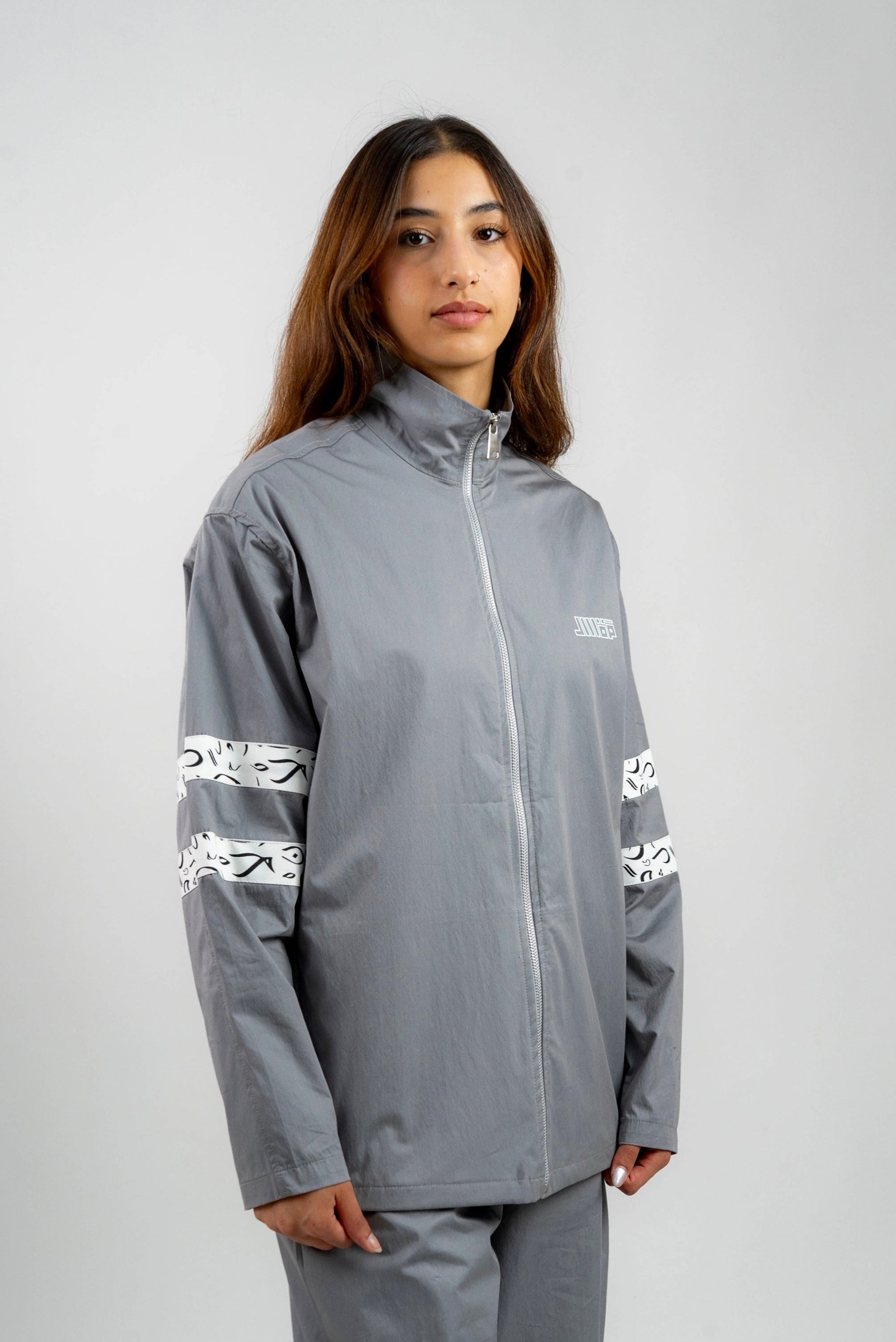 Arabic Tashkeel Tracksuit Jacket - Grey