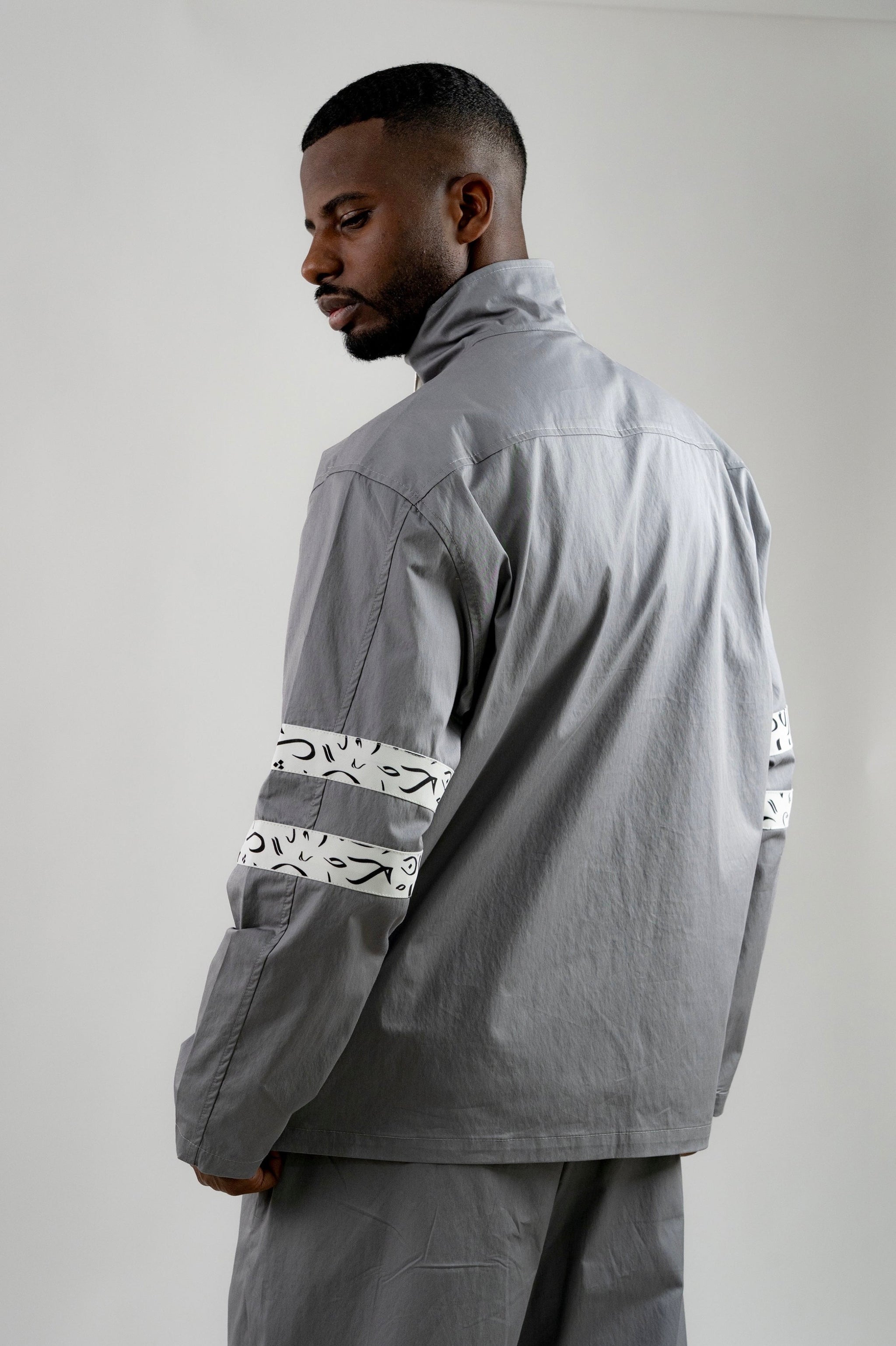 Arabic Tashkeel Tracksuit Jacket - Grey – MQAAAR