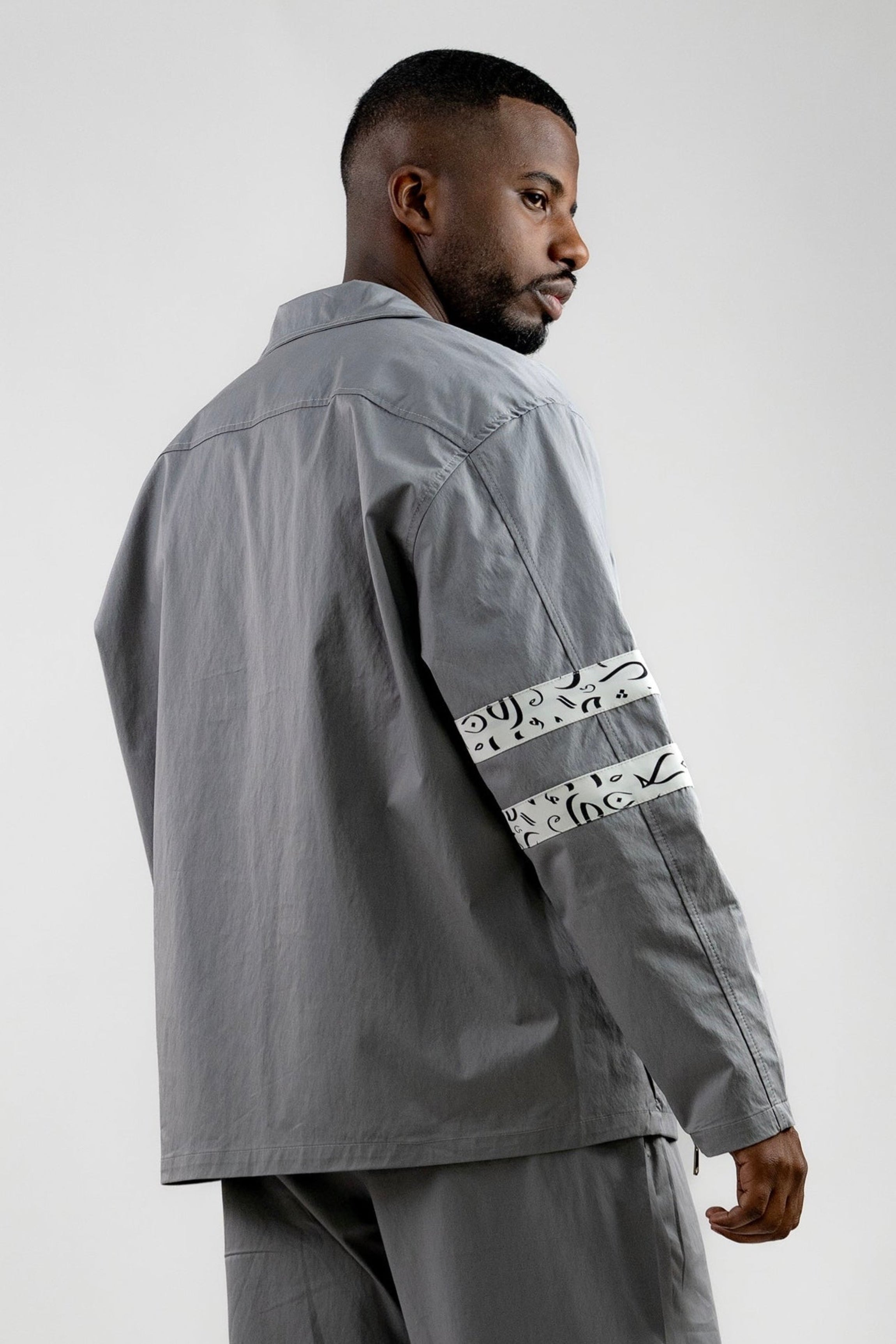 Arabic Tashkeel Tracksuit Jacket - Grey
