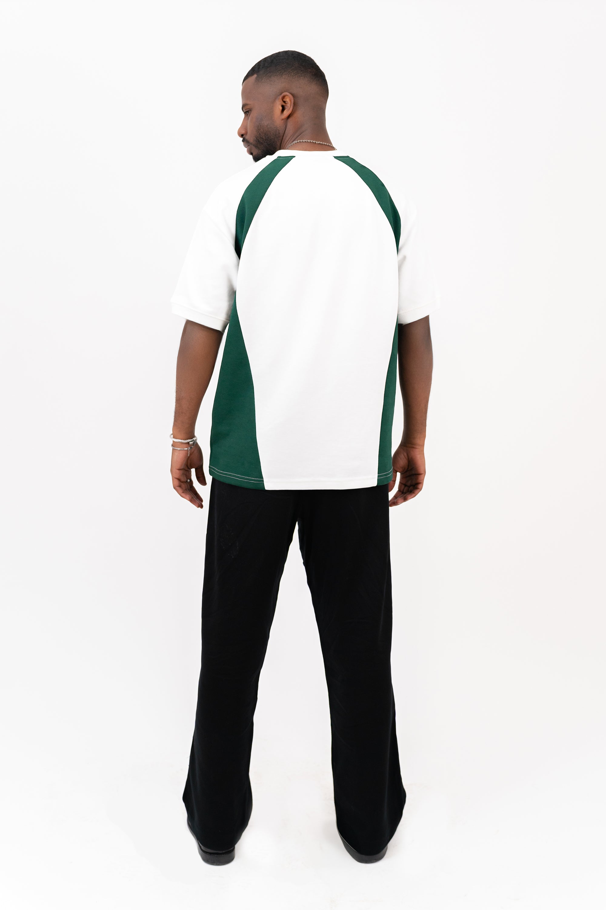 Pique Active T-Shirt - Ecru/Green