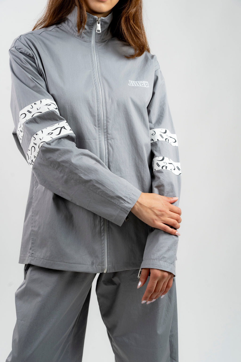 Arabic Tashkeel Tracksuit Jacket - Grey