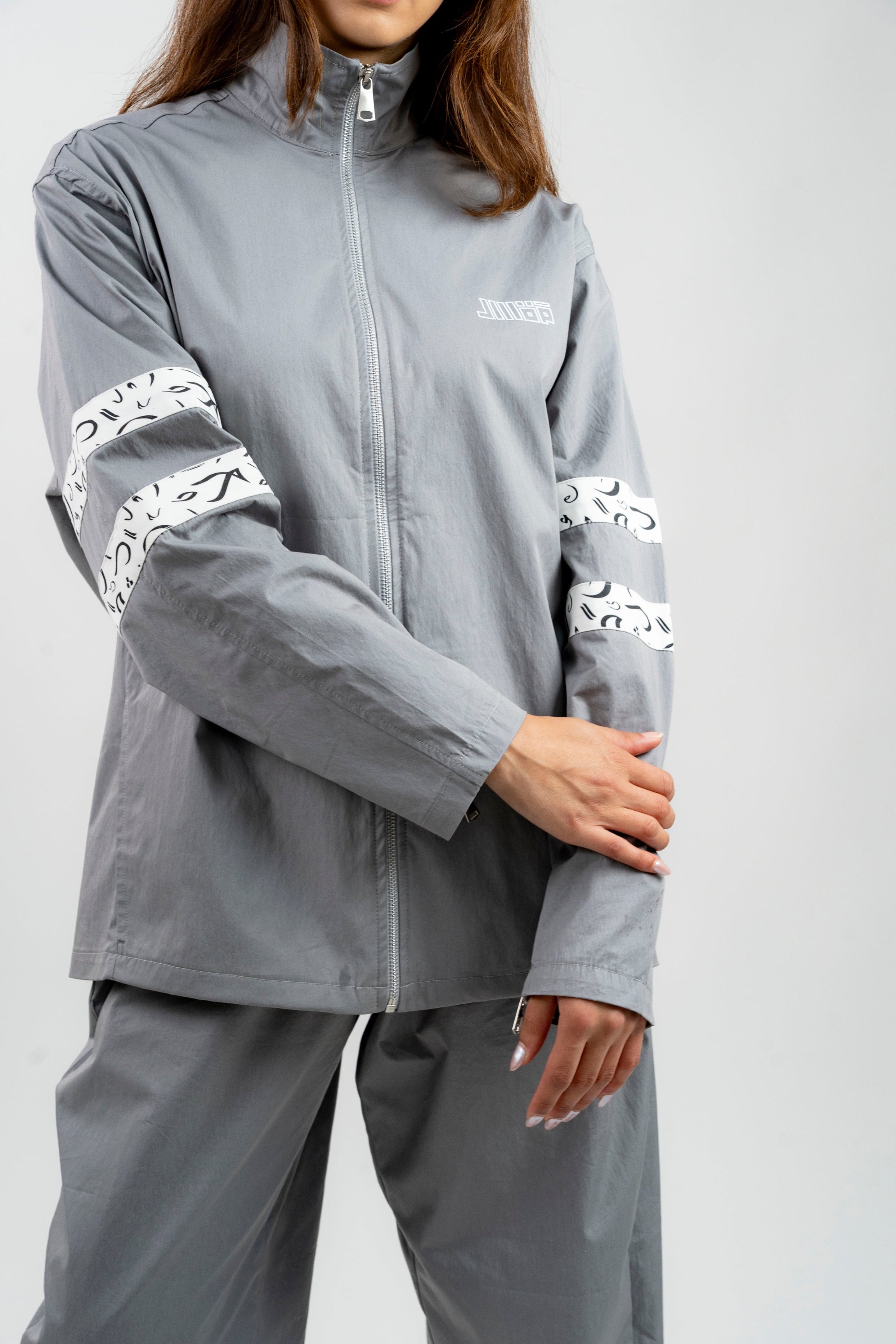 Arabic Tashkeel Tracksuit Jacket - Grey