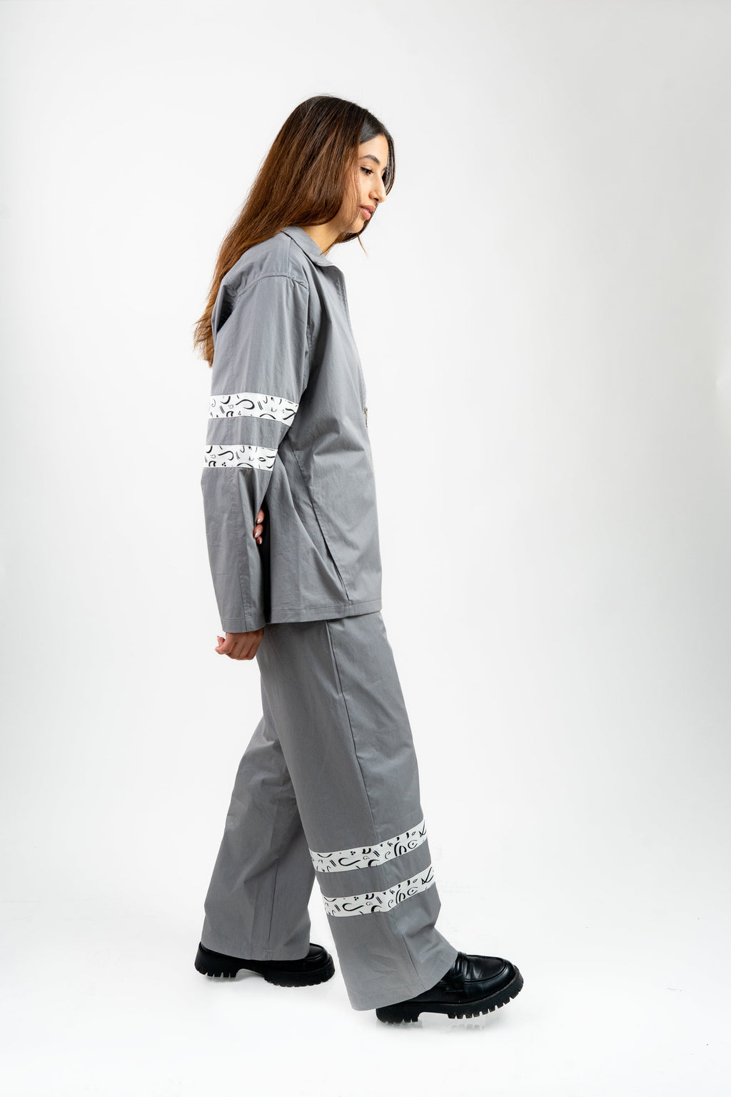 Arabic Tashkeel Tracksuit Jacket - Grey