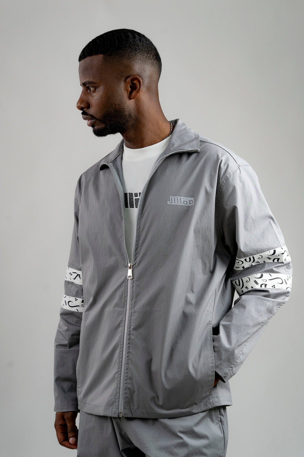 Arabic Tashkeel Tracksuit Jacket - Grey