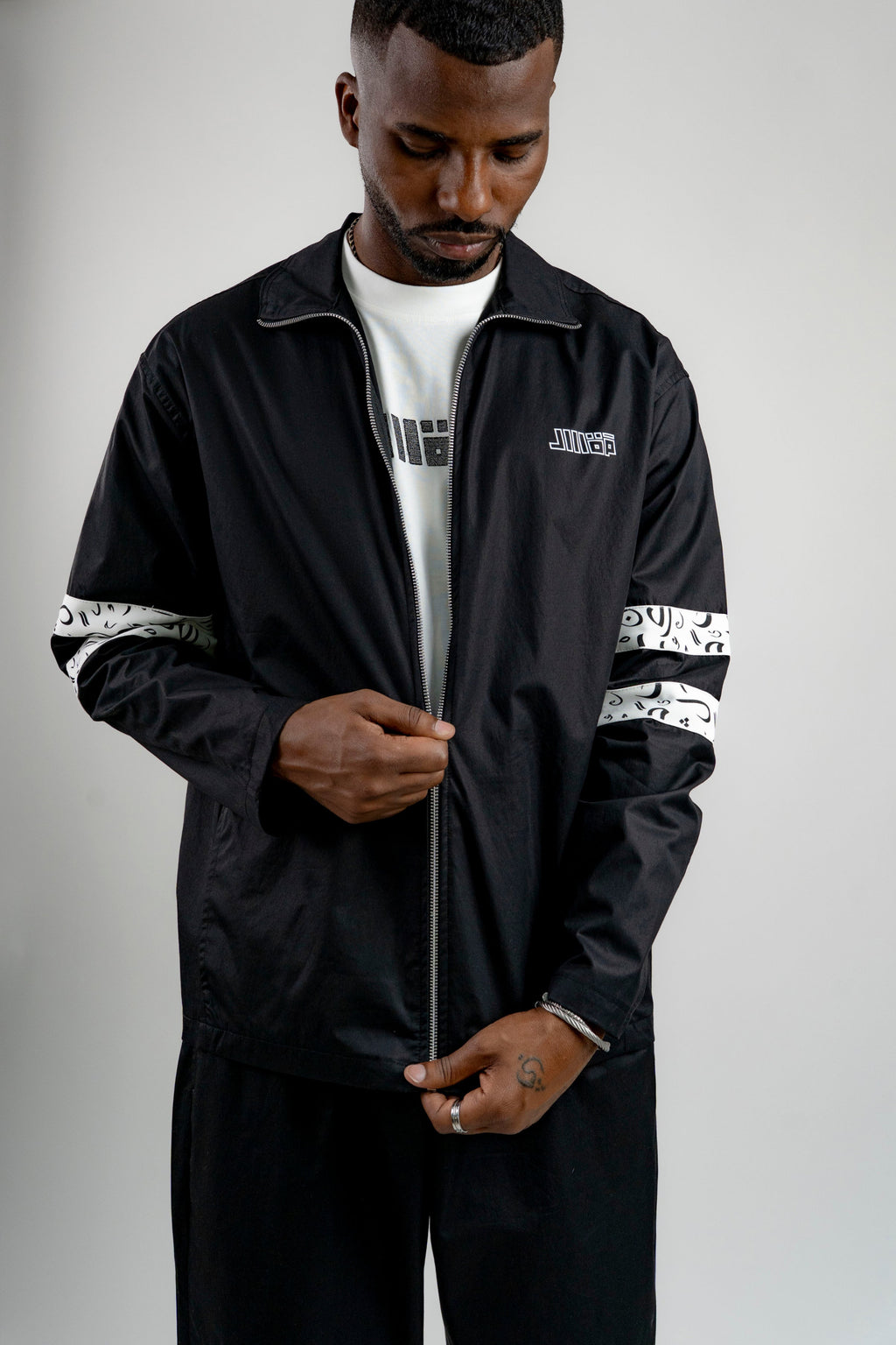Arabic Tashkeel Tracksuit Jacket - Black