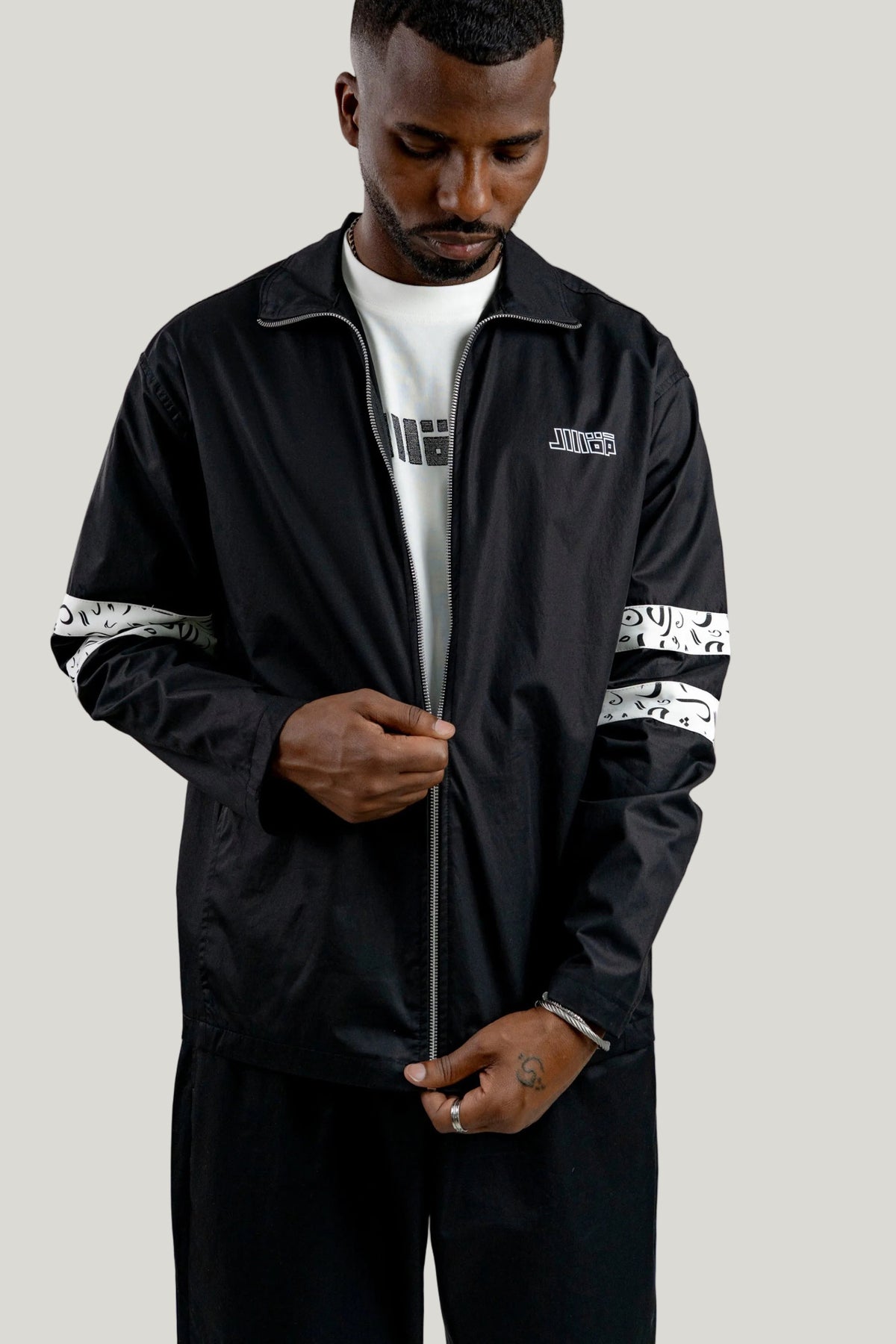 Arabic Tashkeel Tracksuit Jacket - Black