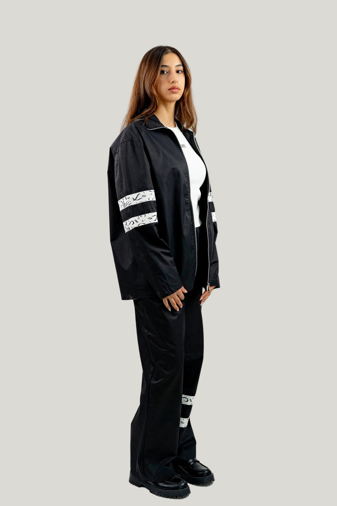Arabic Tashkeel Tracksuit Jacket - Black