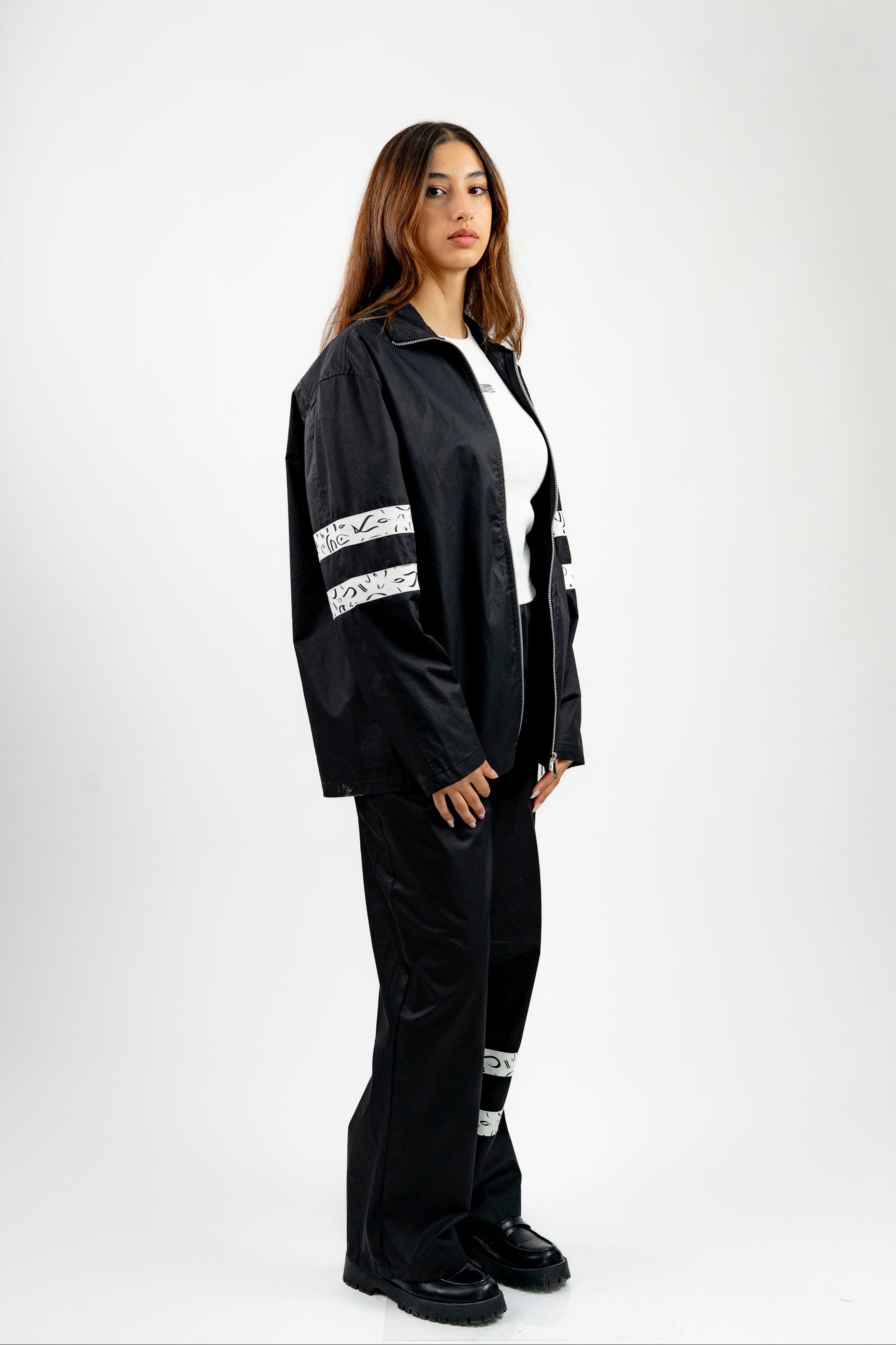 Arabic Tashkeel Tracksuit Jacket - Black
