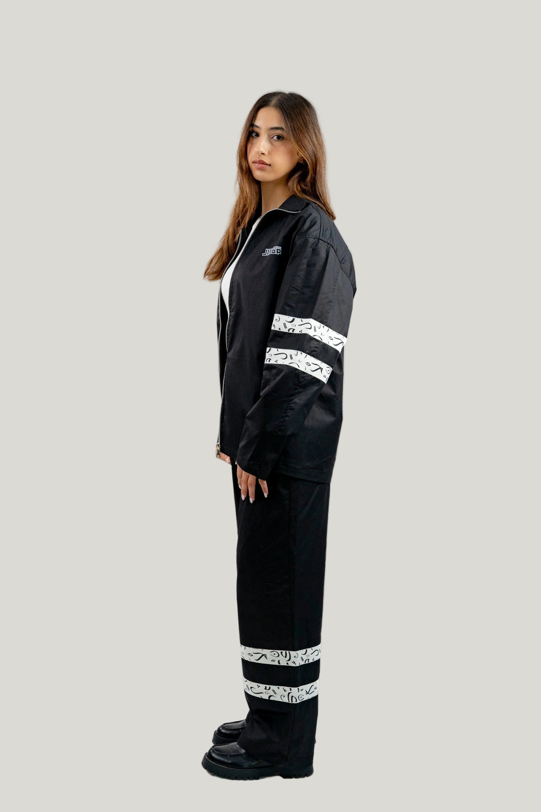 Arabic Tashkeel Tracksuit Jacket - Black