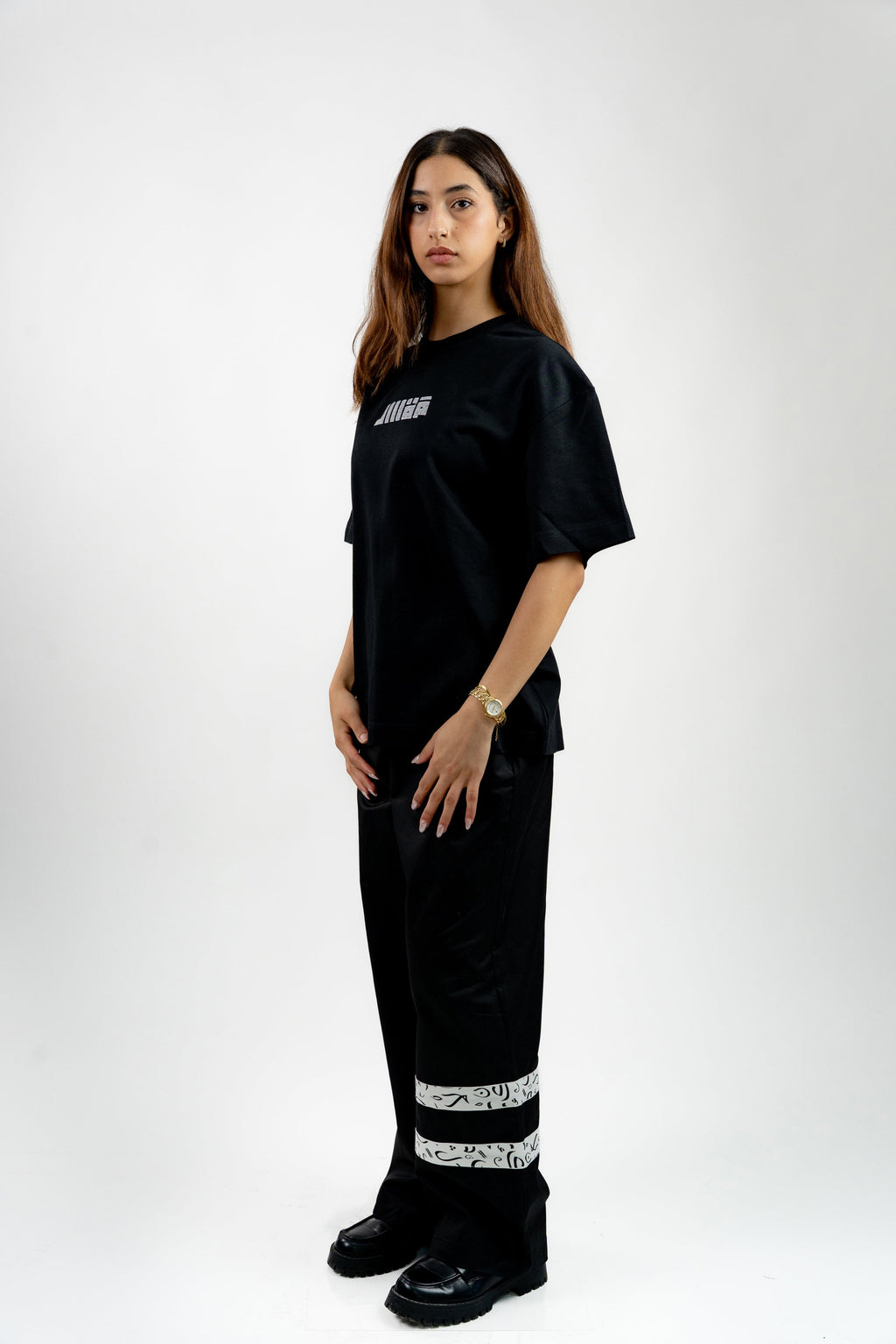 Arabic Tashkeel Tracksuit Trousers - Black